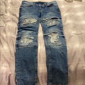 H&M Skinny Distressed Biker Jeans